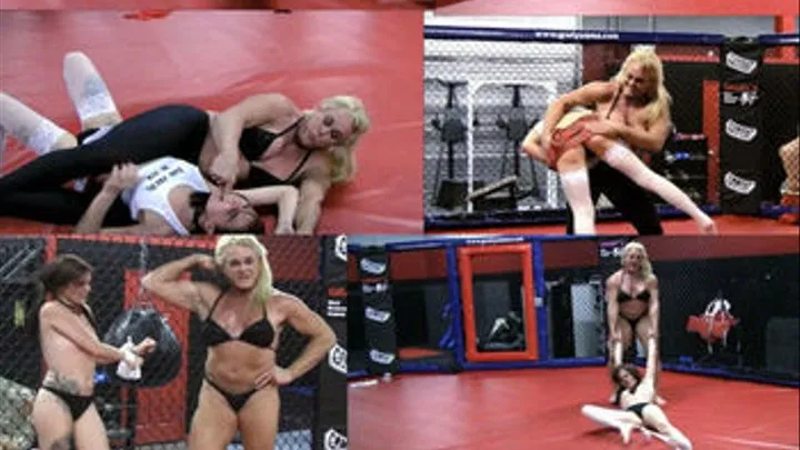 Total Amazonian Cage Fight Domination of Small Girl