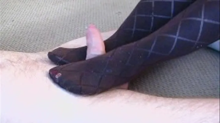 Cock between pantyhose