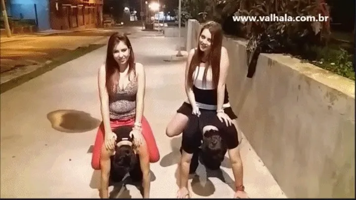 Evil Girls, Humiliate Slave in Public Square