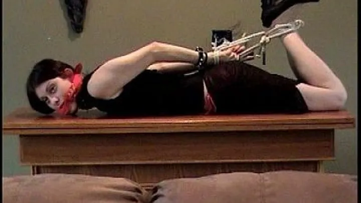 Valentina- Hogtied On Table Top By Misty, Cleave Gagged