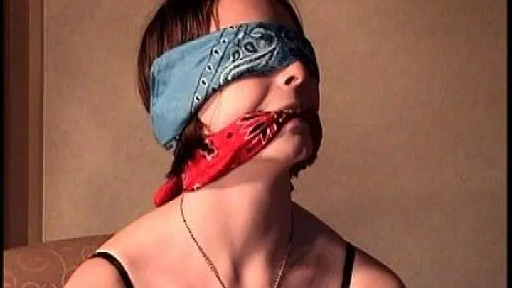 Pandora- Tired, Red Bandana Cleave Gag, Blindfold Later Used As Cleave Gagged