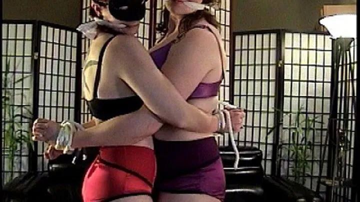 Angelina & Pandora- Tied And Cleave Gagged Face To Face, Vintage Underwear Fetish