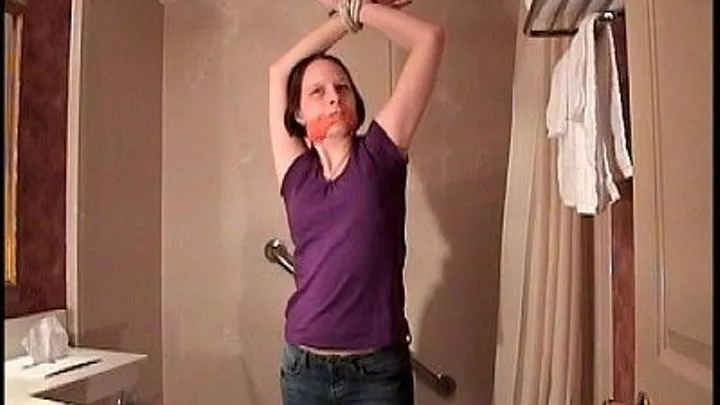 Pandora- Tied Up, Cleave Gag, Blindfold, Nice Booty In Tight Blue Jeans