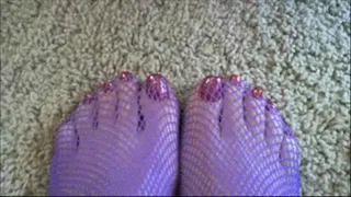 Toes Purple Fishnets joi