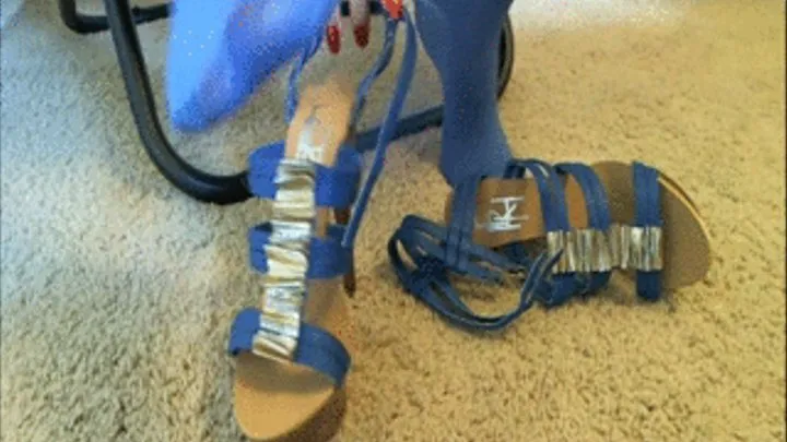 Putting on Blue Heels with Blue Hose JOI