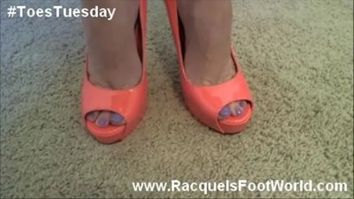 Coral Heels Purple Toes Masturbation Instruction