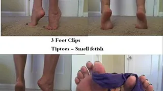 3 clips Foot Tease Tiptoe and Foot Smelling