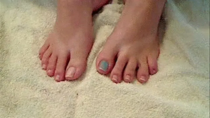 Pedicure Part 4 Painting My Toes Blue