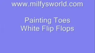 Painting My Toes White Flip Flops