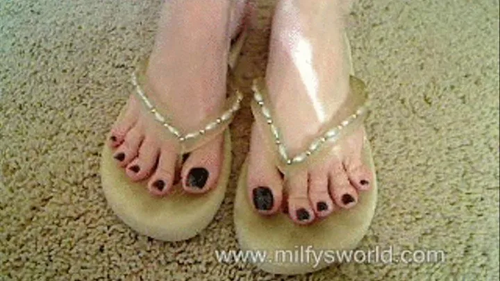 Black Toes Stinky Flip Flops Masturbation Instruction