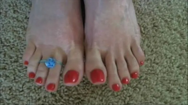 Red Toes Blue Toe Ring Masturbation Instruction