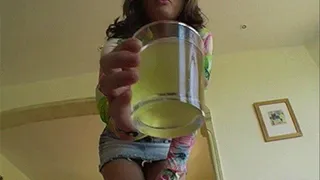 PEE TRAINING FROM A GLASS