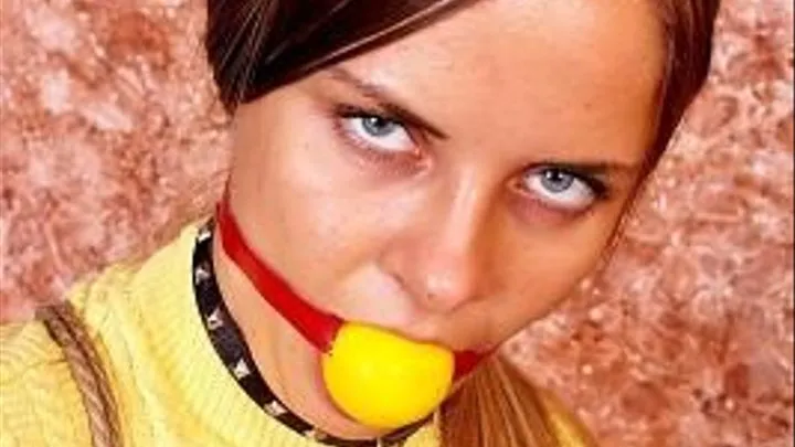 Sheril Blue eyes ballgagged