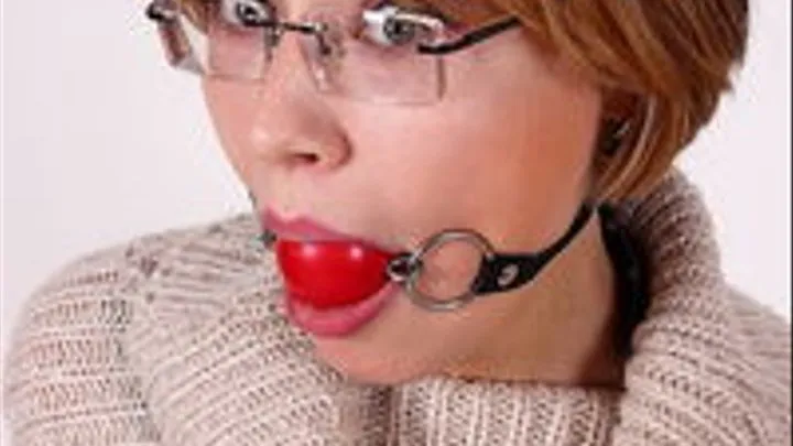 Librarian Ursula Ballgagged