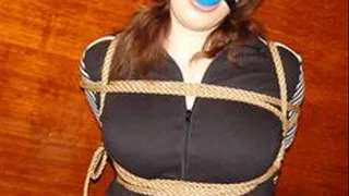 Bad Girl Ballgagged and Struggling On The Stool