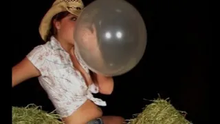 SEXY COWGIRL BALLOON BLOWING POPPING BLOW2POP RIDING