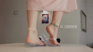 Goddess Lisa From Ukraine - Transparent Flip-flops - Full
