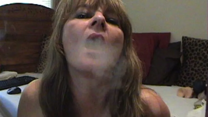 Wife smoking and titty play