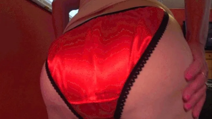 Red satin panty worship your Goddess