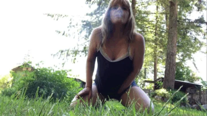 smoking and masturbating in my backyard