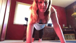 Step-Mom does yoga while you jerk off