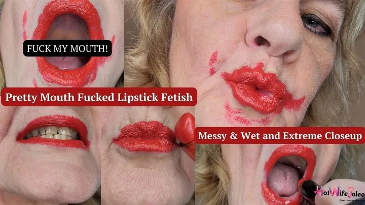 Pretty mouth fucked look with the right red lipstick