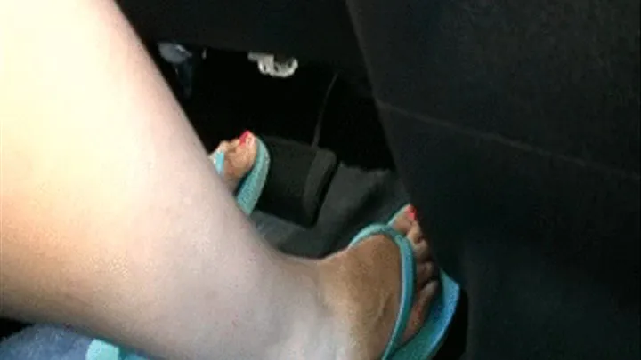 Latin Jenna Drives In Flip Flops