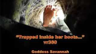 Trapped inside her boots