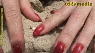 ella gts at the beach C - fingernails & sand