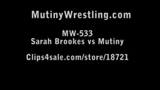 MW-533 Sarah Brooke vs Mutiny TOPLESS WEDGIES crotch and tits attacks PART 2