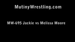 MW-695 Jackie vs Melissa Moore Full Video (Leg + back stretching domination)