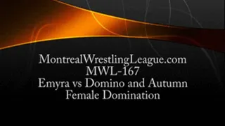 MW-167 EMYRA vs 2 GIRLS! Domino and Autumn! 2 vs 1. Emyra's domination! full video Hot!