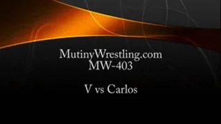 MW-403 V the cheerleader vs CARLOS Intense mixed wrestling Part 1