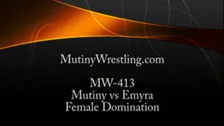 MW-413 Mutiny vs Emyra - Mutiny Helpless! TOPLESS WRESTLING Full Video