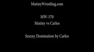 MW 570 Carlos vs Mutiny mixed wrestling, domination, humiliation, topless, hair pulling Part 2