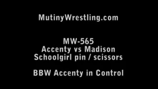 MW 565 Part 1 : Accenty vs Madison : BBW, Domination, straddle Part 1