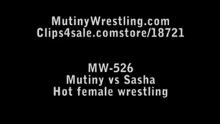 MW-526 Mutiny vs SASHA Semi competitive wrestling outside in lingerie PART 1