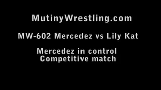 MW-602 Lily Kat vs Mercedez competitive wrestling Part 2