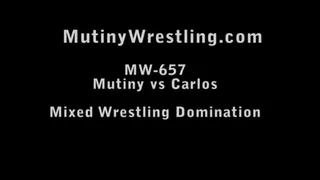 MW-657 Mutiny vs Carlos Mixed wrestling domination in spandex pants