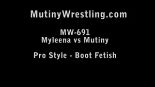 MW-691 Mutiny vs Myleena Pro wrestling + wrestling boot fetish PART 2