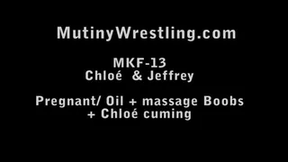 MKF-15 Mutiny (PREGNANT) Breast and Nipple Play + OILING + orgasm (aaron is in the video)