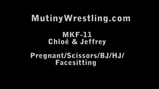 MKF-11 Mutiny (PREGNANT) & Aaron Topless Scissors Facesitting BlowJob HJ Domination