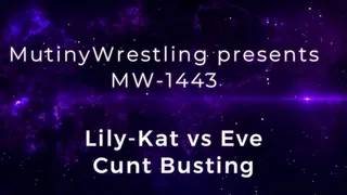 MW-1443 Lily-Kat vs BlackWidow Eve CUNT BUSTING in bikini