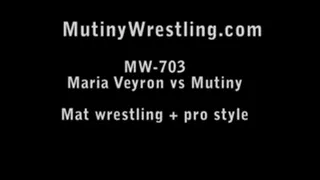 MW-703 Maria Veyron vs Mutiny TOPLESS SEXY INTENSE female wrestling PRO Part TOPLESS