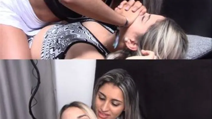 Maya and Ingrid having Fun Hand Smothering