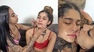 Themilly Has Face Licked N Soaked For 1St Time Clip 01