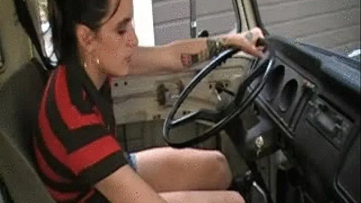 Danica Driving Lesson VW Bus. Lots of stalling