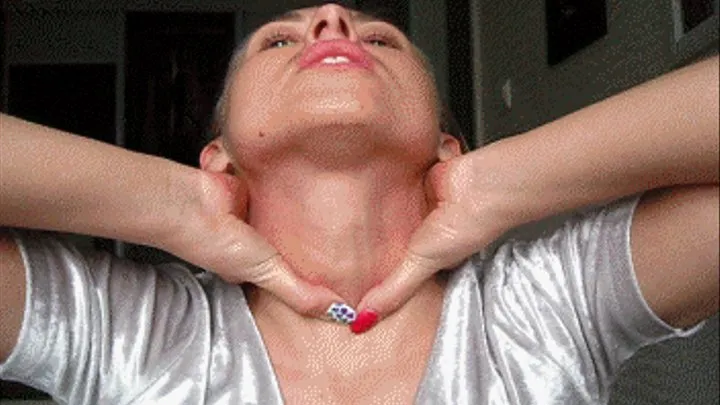 press into jugular notch (neck)