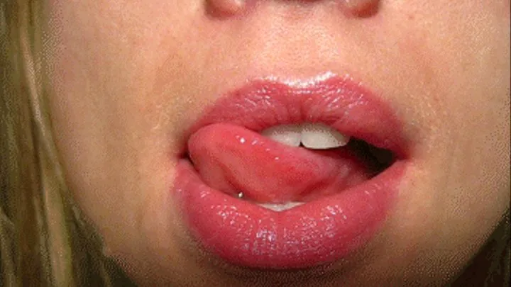 Excitingly wet lips. (close-ups)