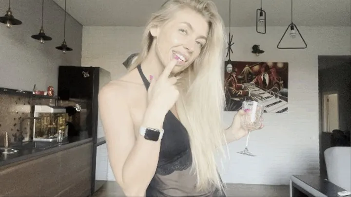 Sexy blonde is teasing you (fing nail)